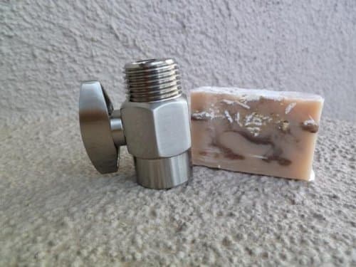 Brass Flow Control Valve with Handmade Soap (2 Piece Bundle) - Brushed Nickel