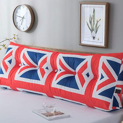 Headboard Soft Reading Pillow, Back Support Pillow Triangular Reading Pillow Rest Pillow Soft Upholstered Wedge Pillow Cushion-Q-width60Cm