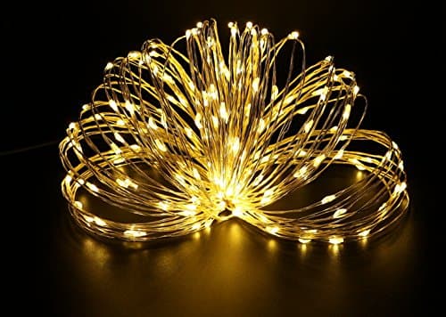LED string lights battery powered Waterproof with remote 33ft 100 LEDs Decorative Lights Holiday Warm White (Warm White)