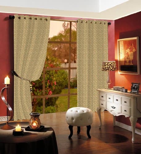 Caprea Solid Semi Sheer Textured Polyester Panel, Sand