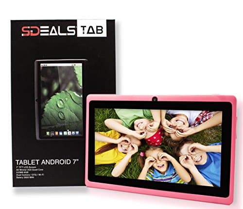 Sdeals QuadCore A33 Google Android 4.4 KitKat Tablet PC with Touchscreen, 8 gb inner storage Bluetooth, HD 0.3MP Dual Camera with flash, Google Play Pre-loaded, 3D-Game Supported (PINK)