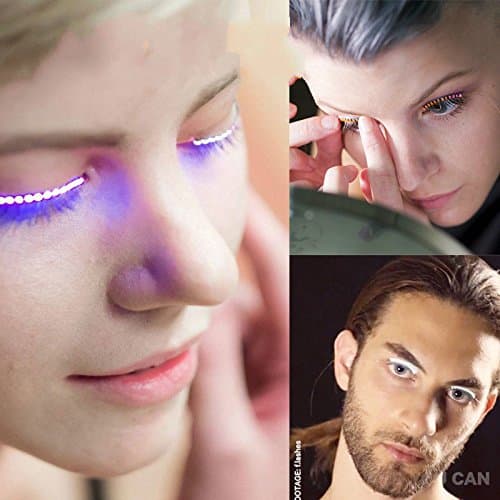 2017 Fun Interactive LED Eyelashes lashes turn your face into a rave party (Pink)