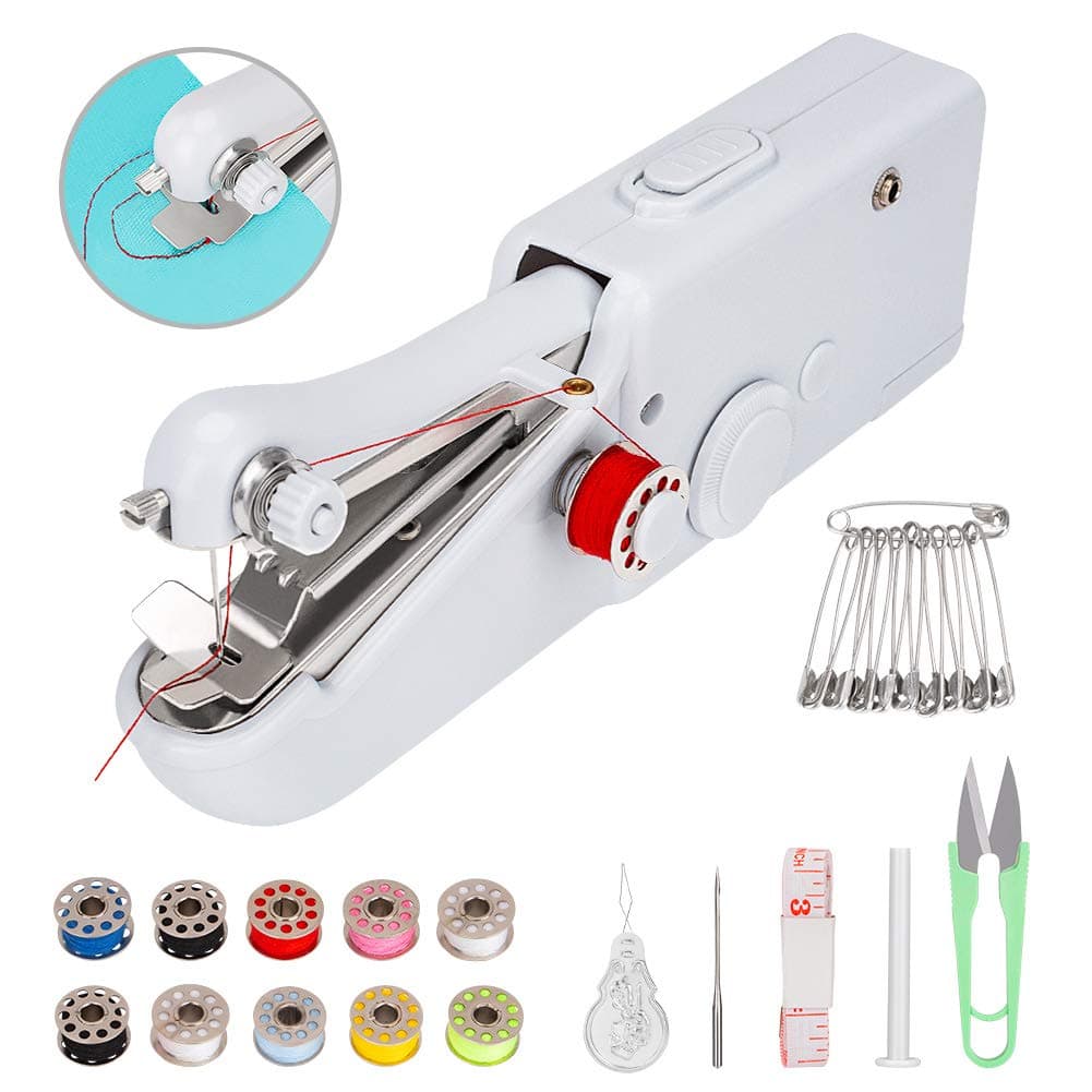 Coquimbo Handheld Sewing Machine with Sewing Basic Accessiores, Mini Electric Sewing Machine Quick Handy Stitch for Home and Travel Use