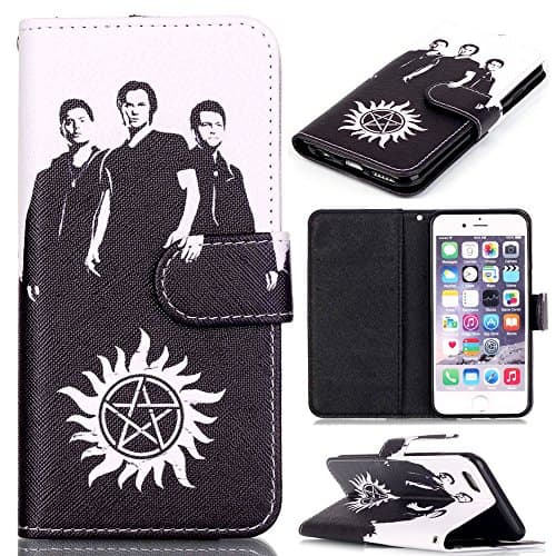 Iphone 7 Wallet Case,Iphone 7 Carrying Case - Supernatural Pattern Premium PU Leather Wallet Case Stand Cover with Card Cash Slots for Apple iphone 7