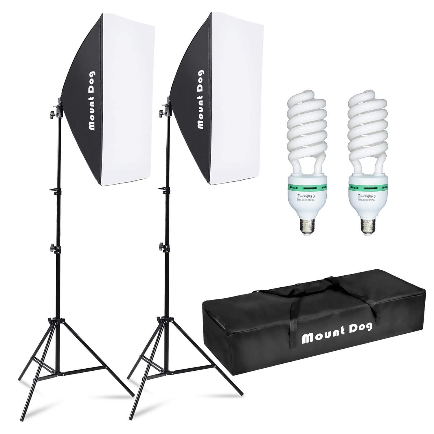 MOUNTDOG Softbox Lighting Kit Photography Lighting 20"X28" Professional Continuous Light System with E27 95W Bulbs 5500K Photo Equipment for Filming Model Portraits Advertising Shooting