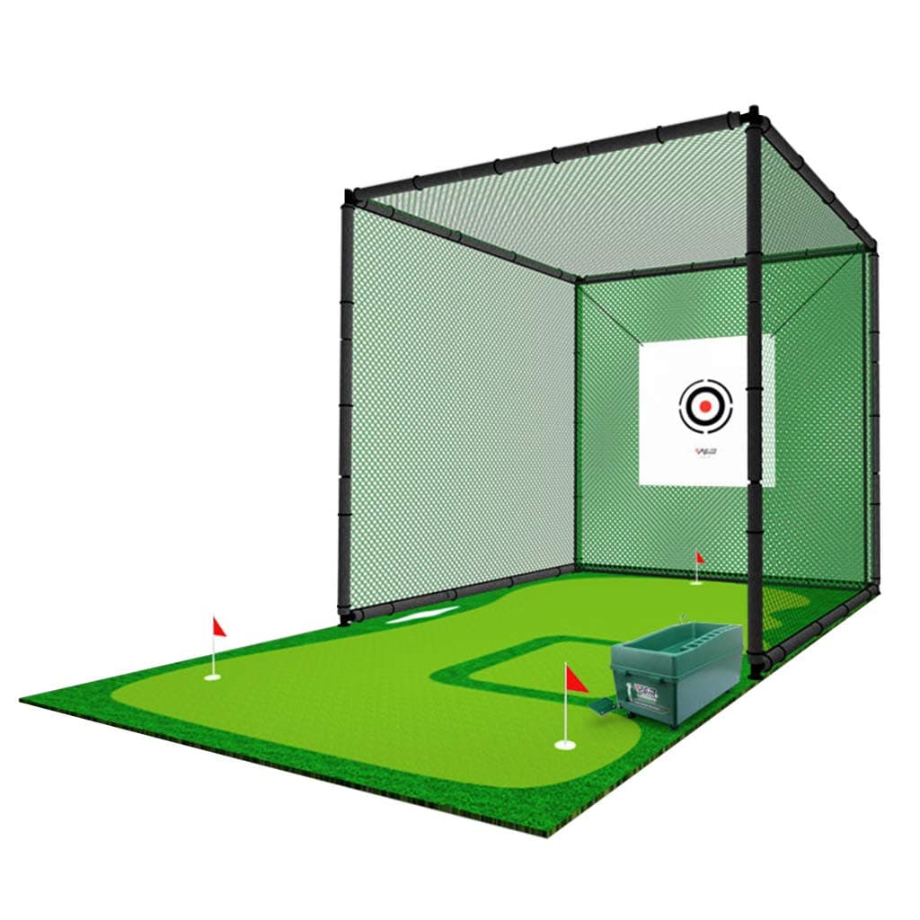 XLOO (9.84 x 9.84 ft Golf Net Bundle－Dual-Turf Golf Mat, Chipping Target and Carry Bag－Golf Nets for Backyard Driving & Golf Hitting Nets