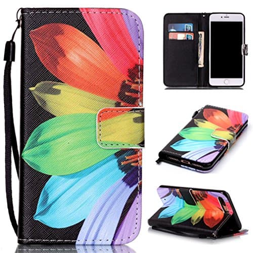 MK Shop Iphone 7 Plus Wallet Case, Iphone 7 Plus Plus Case with [Card/Cash Slots] [Wrist lanyard] - Premium PU Leather Fold flip Wallet Pouch /Cover