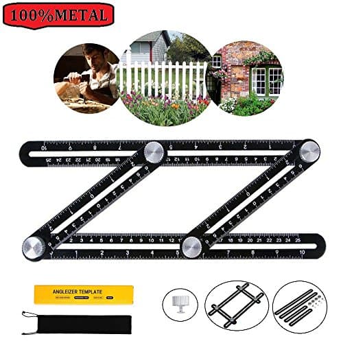 Template Tool, Autien Angularizer ruler, Premium Aluminum Alloy Multi-Angle Measuring Ruler Precision Measurement and Accurate Protractor For Builders, Craftsmen, Roofers, Tilers, and Any DIY-ers
