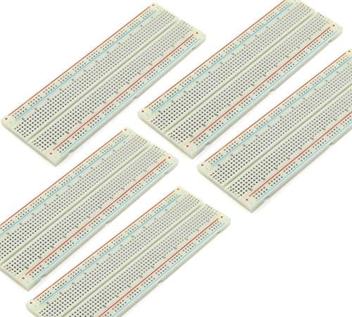 Solderless Plug-in BreadBoard (830 Points, 5 Pack)