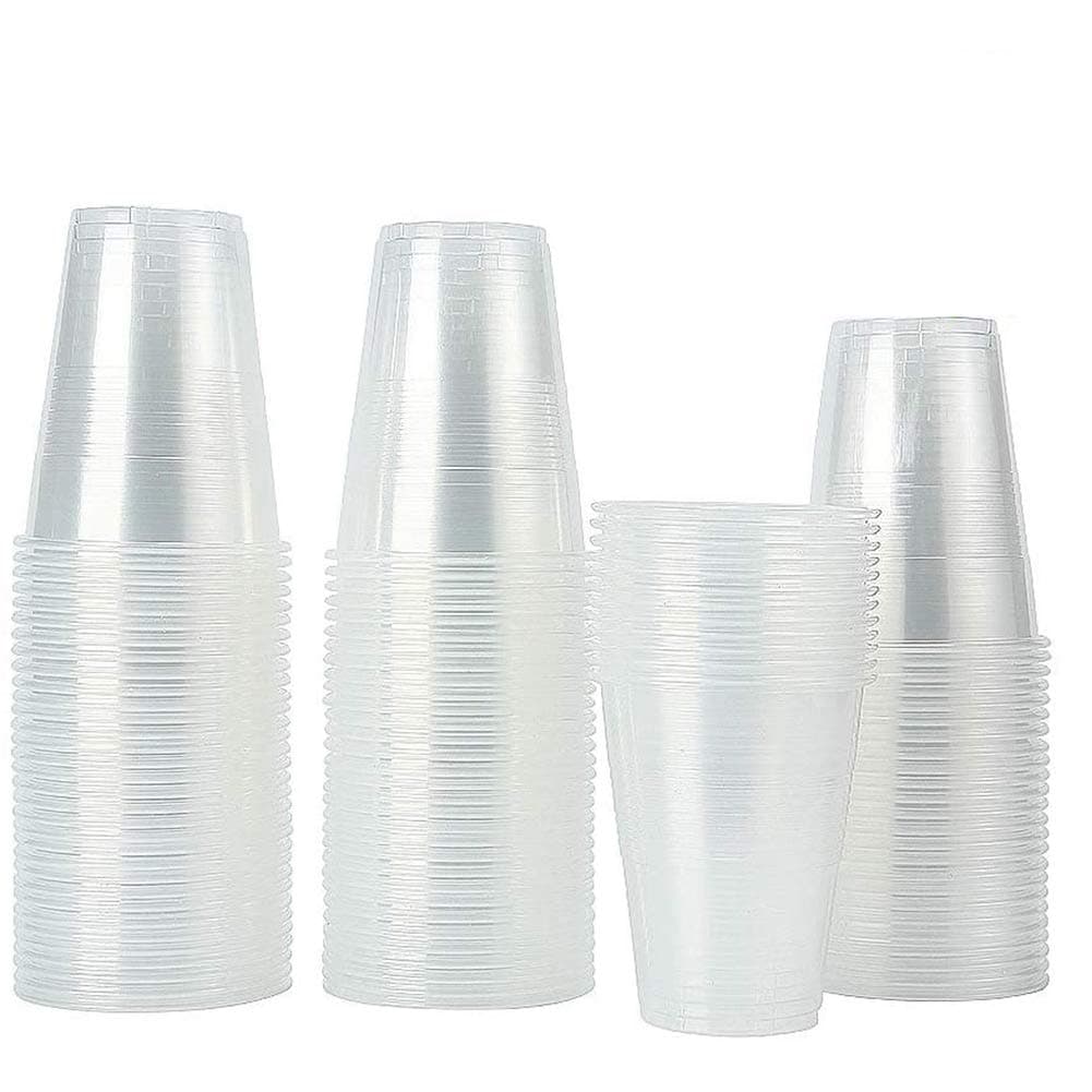 TashiLiving Plastic Cups Disposable Drinking Container, 9 Ounce, Clear