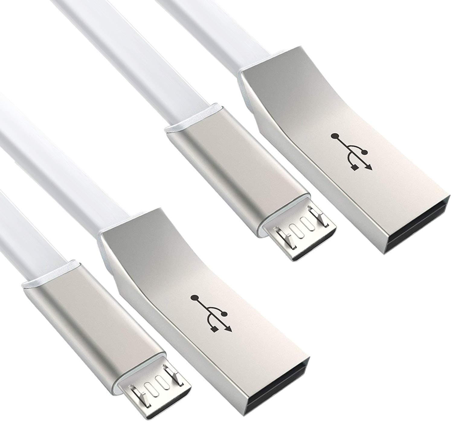 Quntis 2 Pack 2&nbsp;m Micro USB Data Cables for Android Phones Audio MP3&nbsp;Music Interface Adapter Cable iPod Blue