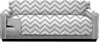 Sofa Shield Couch Slip Cover with Patented Strap, Cushion Protector, US Designed Reversible Stain and Dog Tear Resistant Slipcover, 78 inch Seat, Washable Covers for Dogs Pets, Chevron Gray
