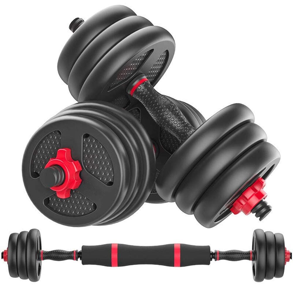 Adjustable Dumbbell Set Hand Weight with Solid Dumbbell Handles Changed into Barbell Handily Perfect for Bodybuilding Fitness Weight Lifting Training Home Gym,20KG