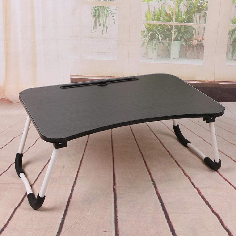 Bed Desk Portable Folding Table Computer Desk Student Dormitory Bed-Black Drawing_60 * 40 * 28Cm Lap Tray Laptop Table