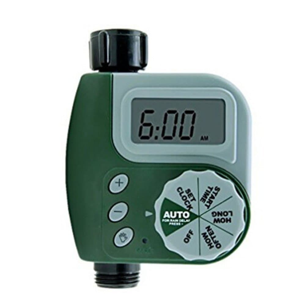 Razy Outdoor Automatic Programmable Single Tap Outlet Garden Water Timer Faucet with LCD Digital Display (Green)