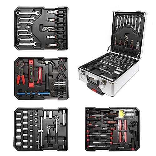 Mulit-kit Wrench Socket &amp; Screwdriver Bit Hand Tool Set Electronic Repair Kit W/ Aluminum Suite Case, 135-Piece