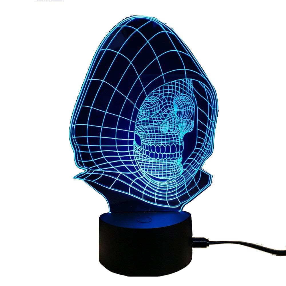 Aida Bz Devil Head Table Lamp 3D Stereoscopic Table Lamp Touch Color Night Light Gift Light,Sevencolors,Touchswitch [Energy Class A]