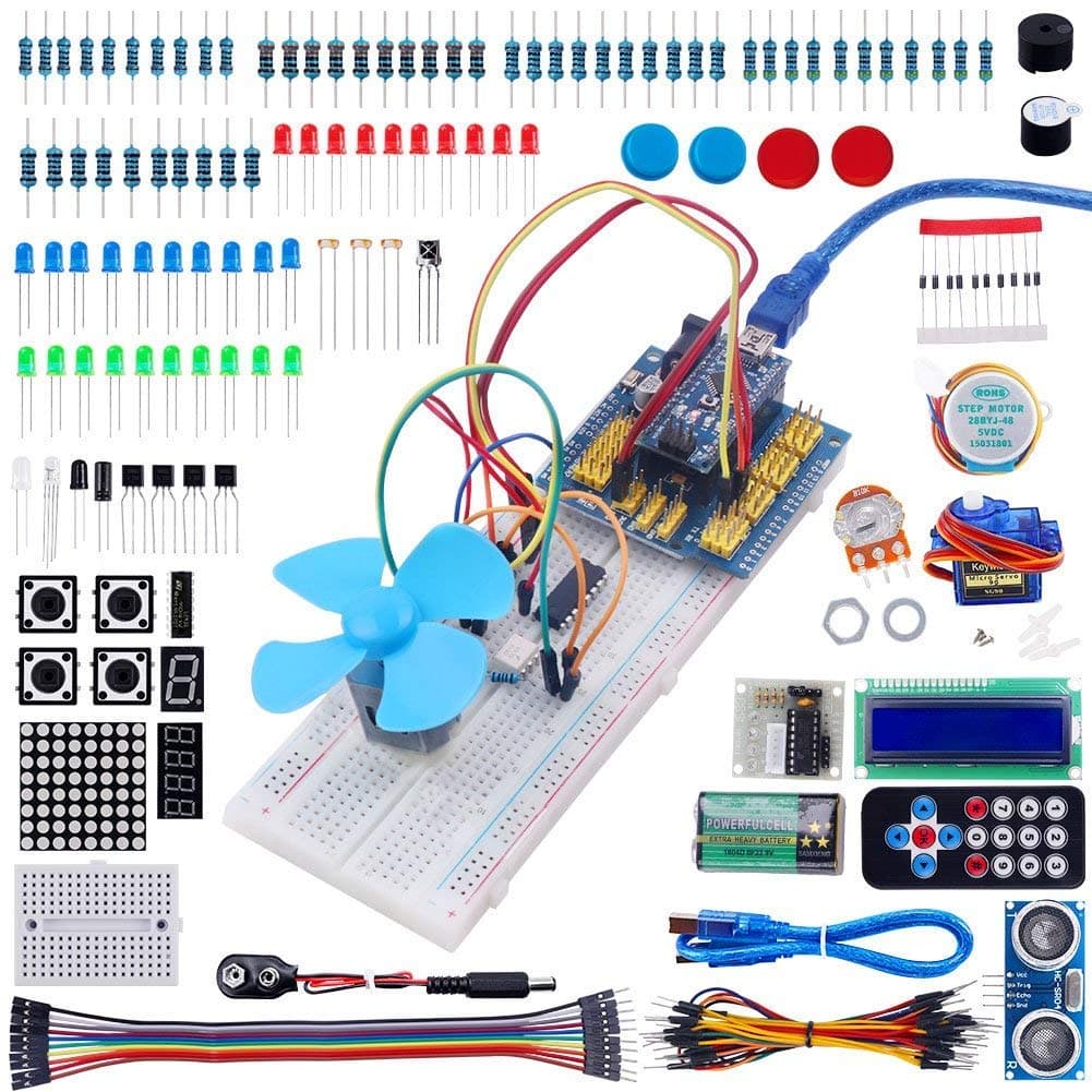 Keywish Nano v3.0 Super Kit(20 Lessons PDF Tutorial) For Arduino Starter Beginner STEM With IoT NRF24L01 Wireless Module Nano Board Adapter Shield