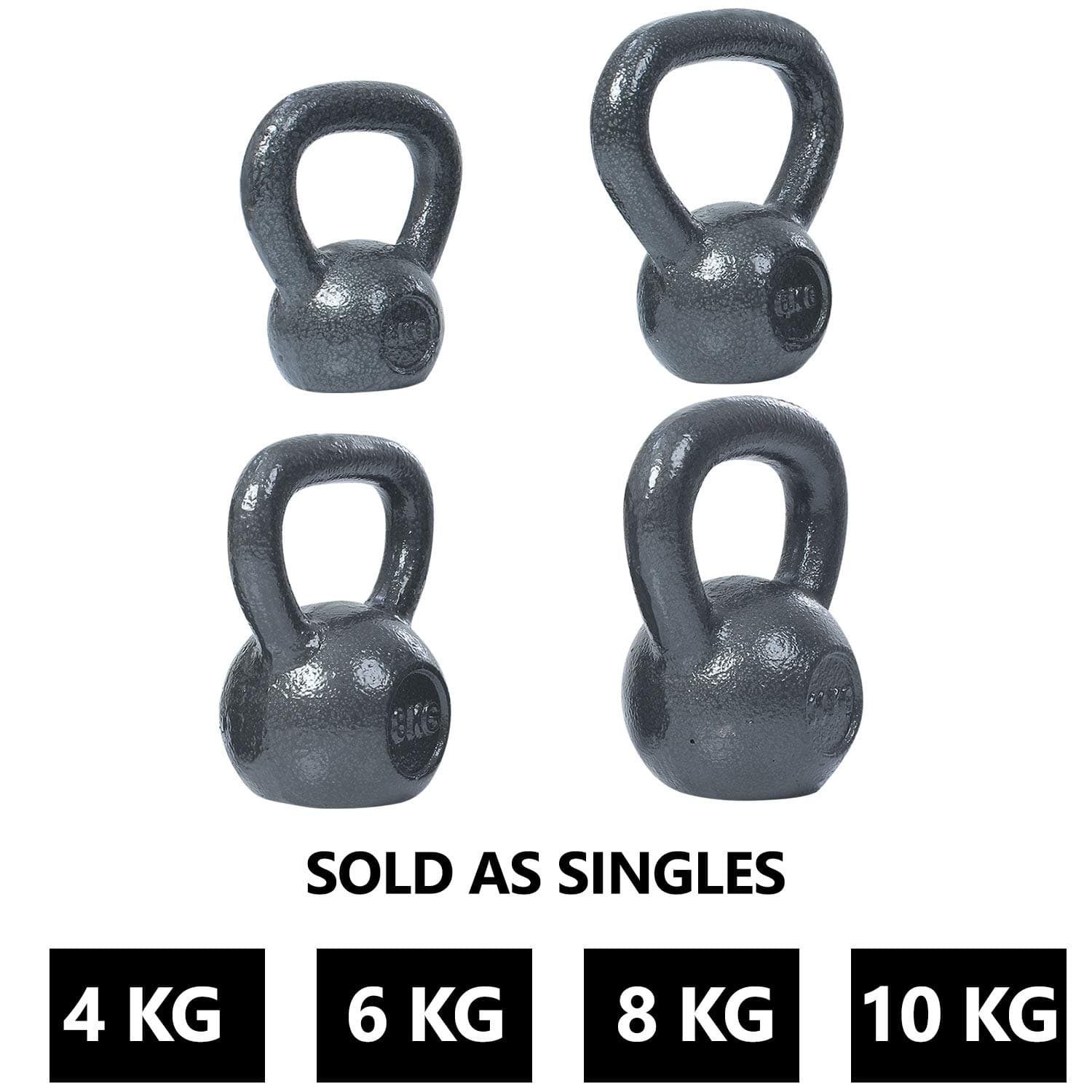 FITSY® Solid Cast Iron Kettlebell Dumbells (Imported)