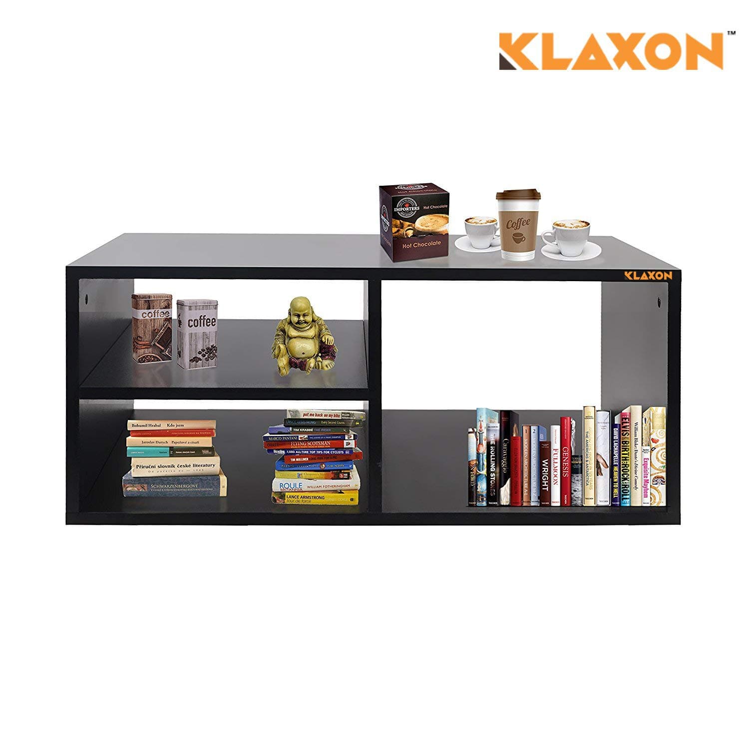 Klaxon Claus Engineered Wood Coffee Table/Centre Table, Tea Table (Black)