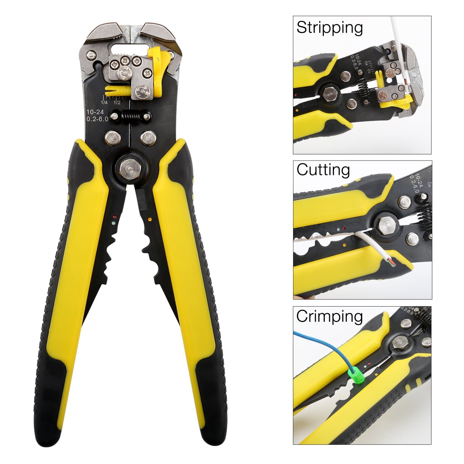 OYISIYI Wire Stripper, 8-Inch Wire Stripping Tool Automatic Cable Stripper Cutter Crimper