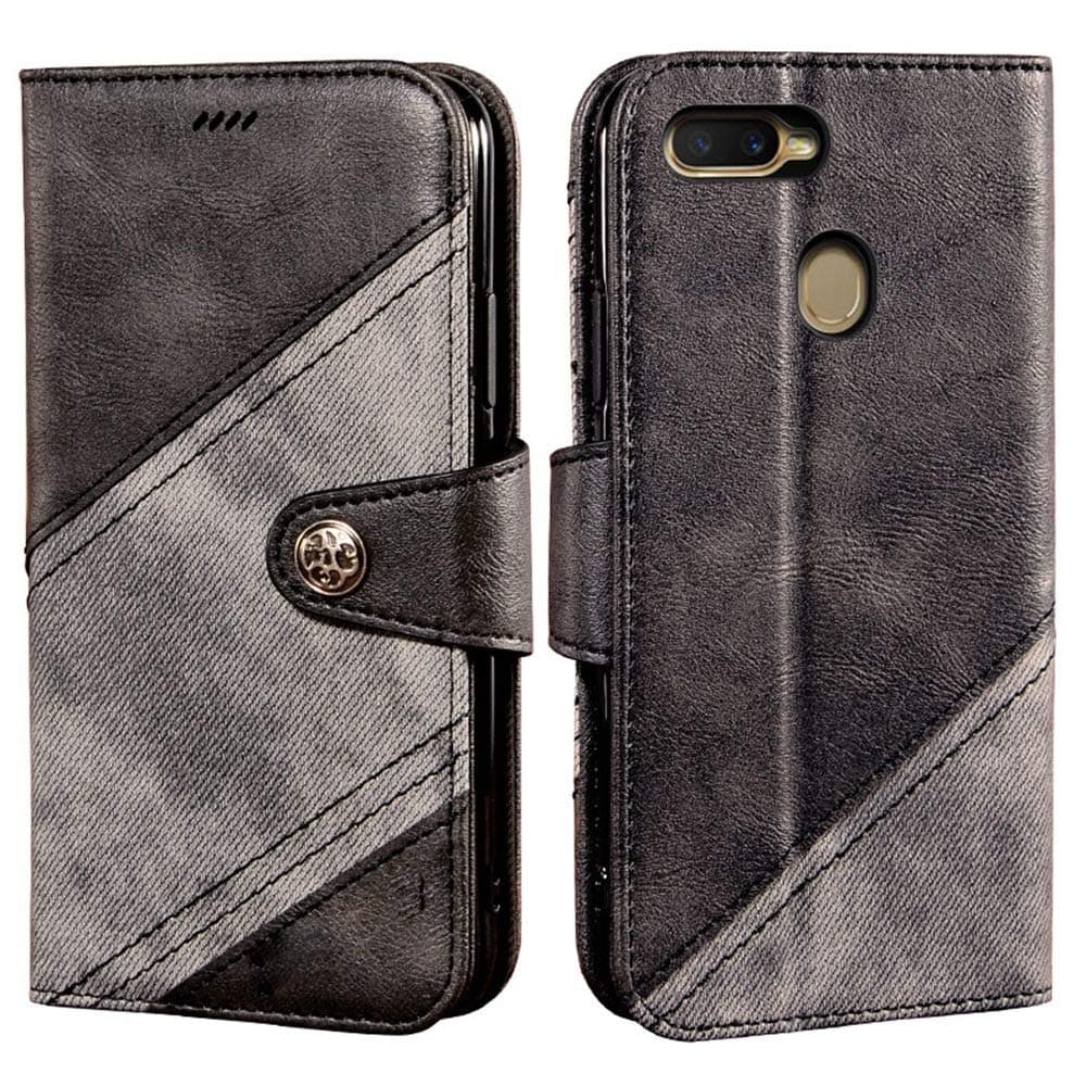Case for Oppo A5S, Leather Stand Wallet Flip Case Cover for Oppo A5S,Retro Cowboy Style Phone Shell,Wallet Phone case with[Cash and Card Slots]