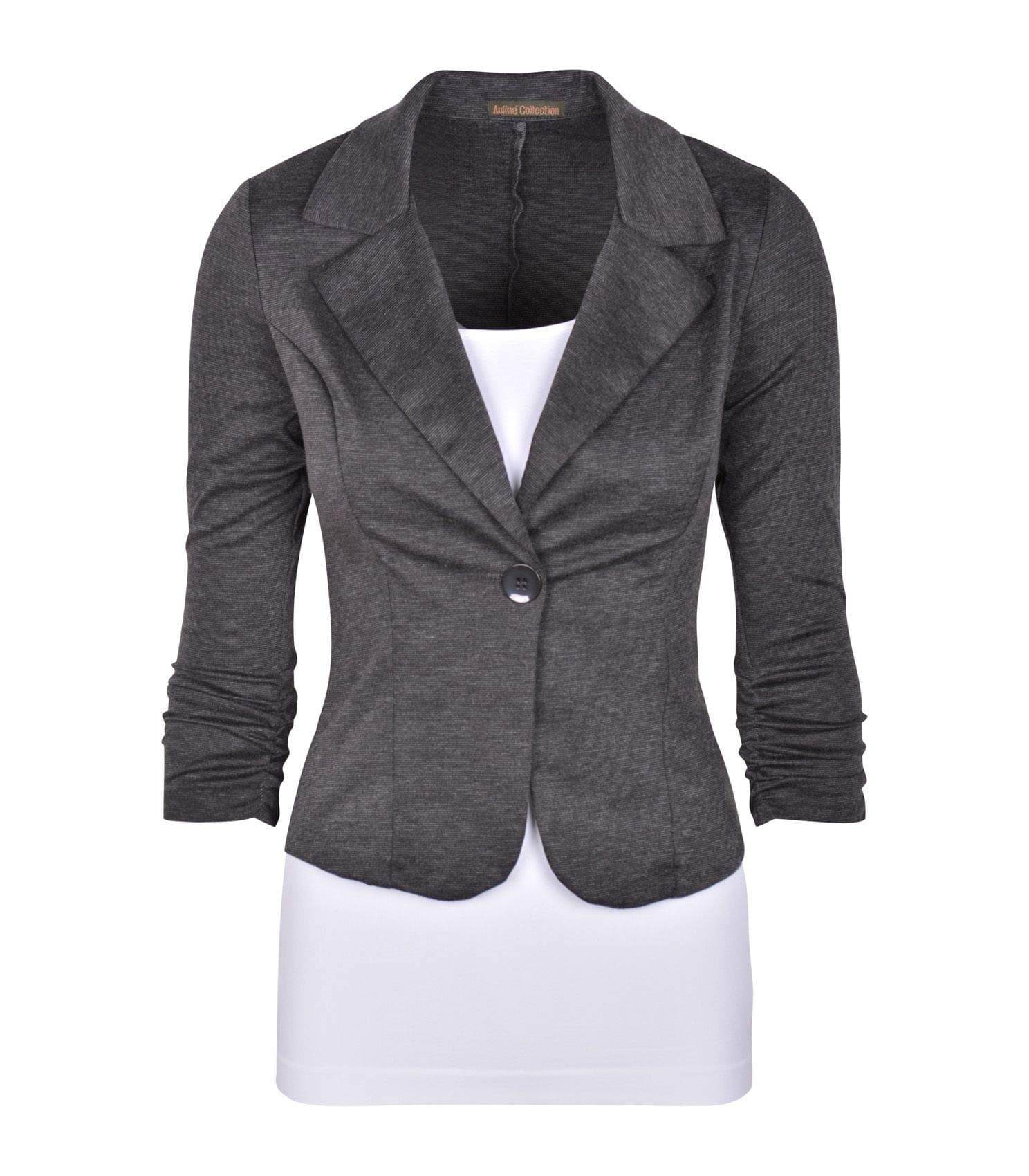Women's Casual Work Solid Color Knit Blazer