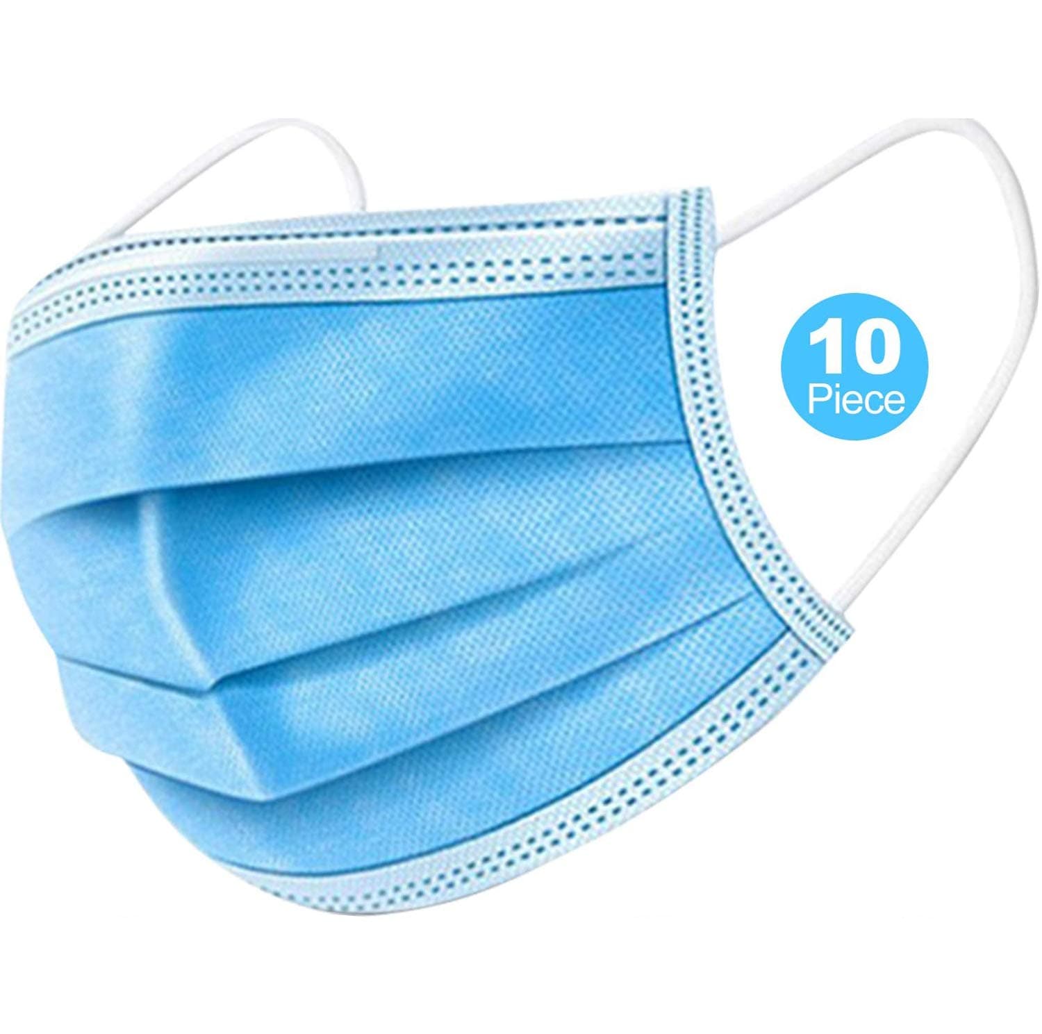 10pcs Thick 3-Ply Face Shield with Elastic Ear Loop Cover Full Face Anti-Dust (PWWCW5)