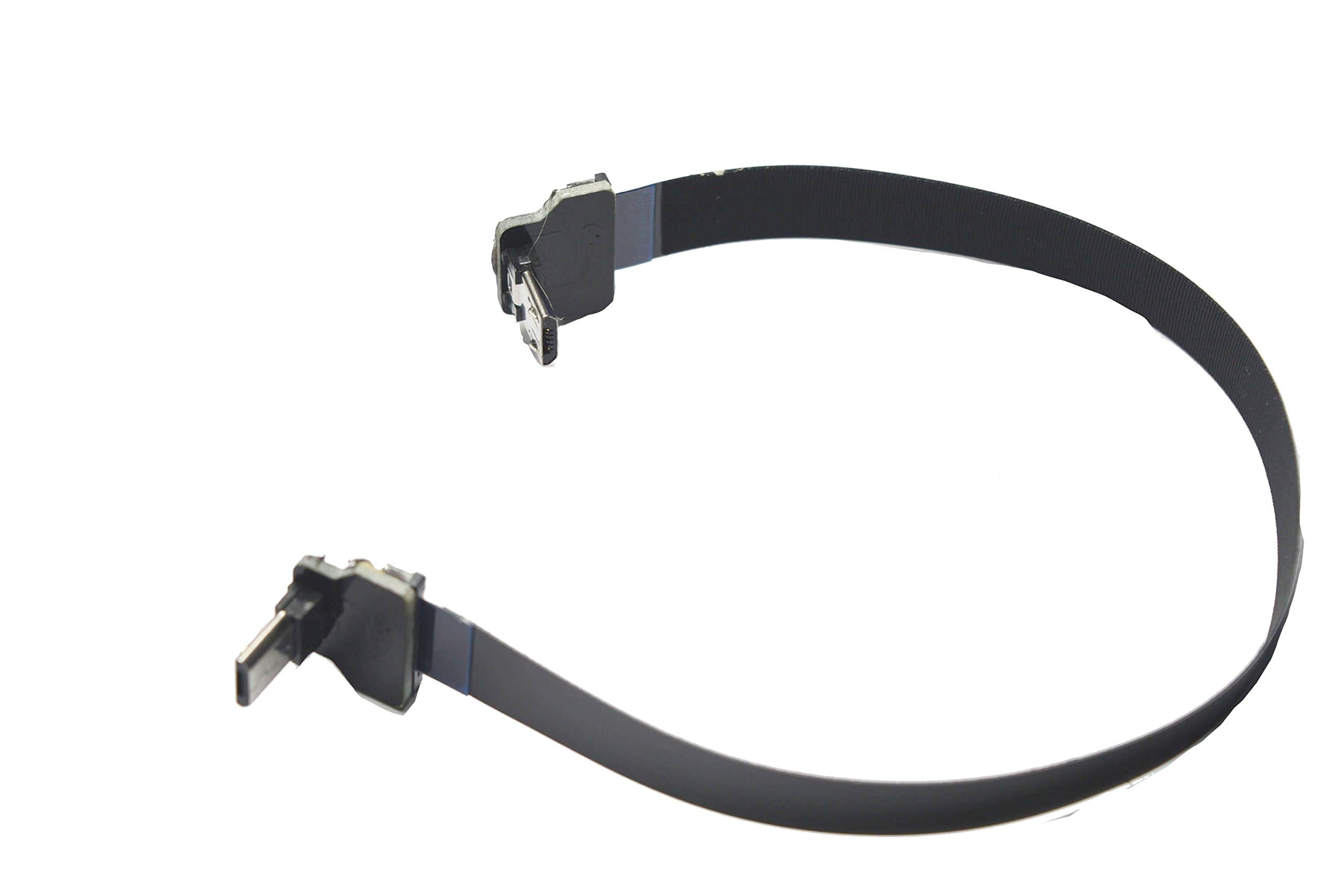 Short Slim Flat Micro USB FPV Flat Slim Thin Ribbon FPC Cable Micro USB 90 Degree up to Micro USB 90 UP for sync and Charging (5CM)