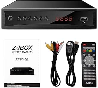 Digital TV Converter Box, ATSC Cabal Box - ZJBOX for Analog HDTV Live1080P with PVR Recording&Playback,HDMI Output,Timer Setting HDTV Set Top TV Box Digital Channel Free