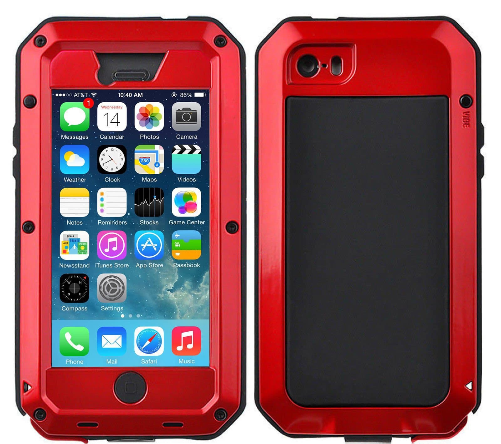 iPhone 8 Plus Case, Purpplex Full Body Protective Shockproof Dustproof Waterproof Luxury Aluminum Alloy Metal Gorilla Glass Cover Case for Apple iPhone 8 Plus/iPhone 7 Plus - Red