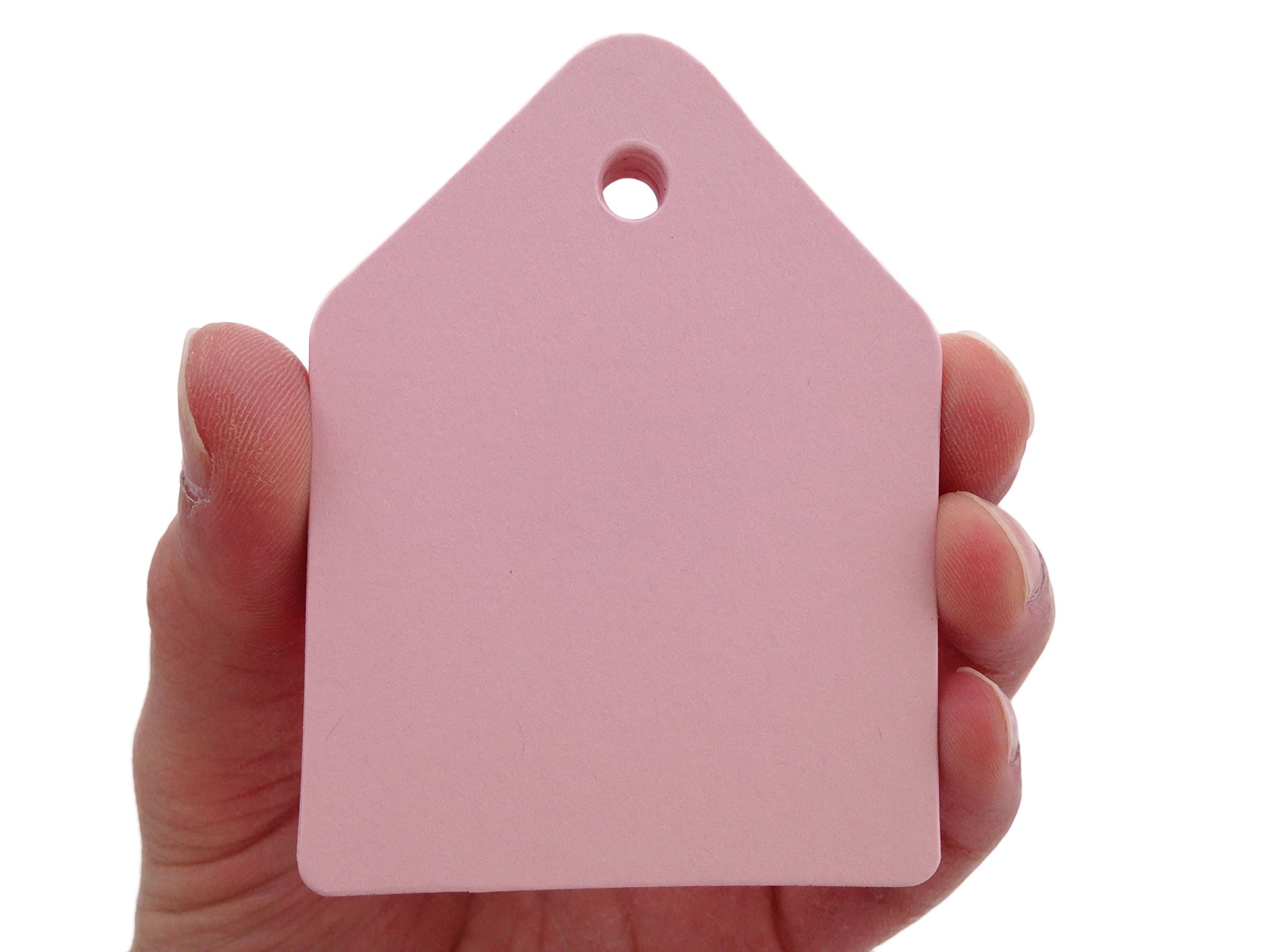 100 Count Medium Chubby Pointy Top Tags - Create Something Truly Unique! (Pink Lemonade)