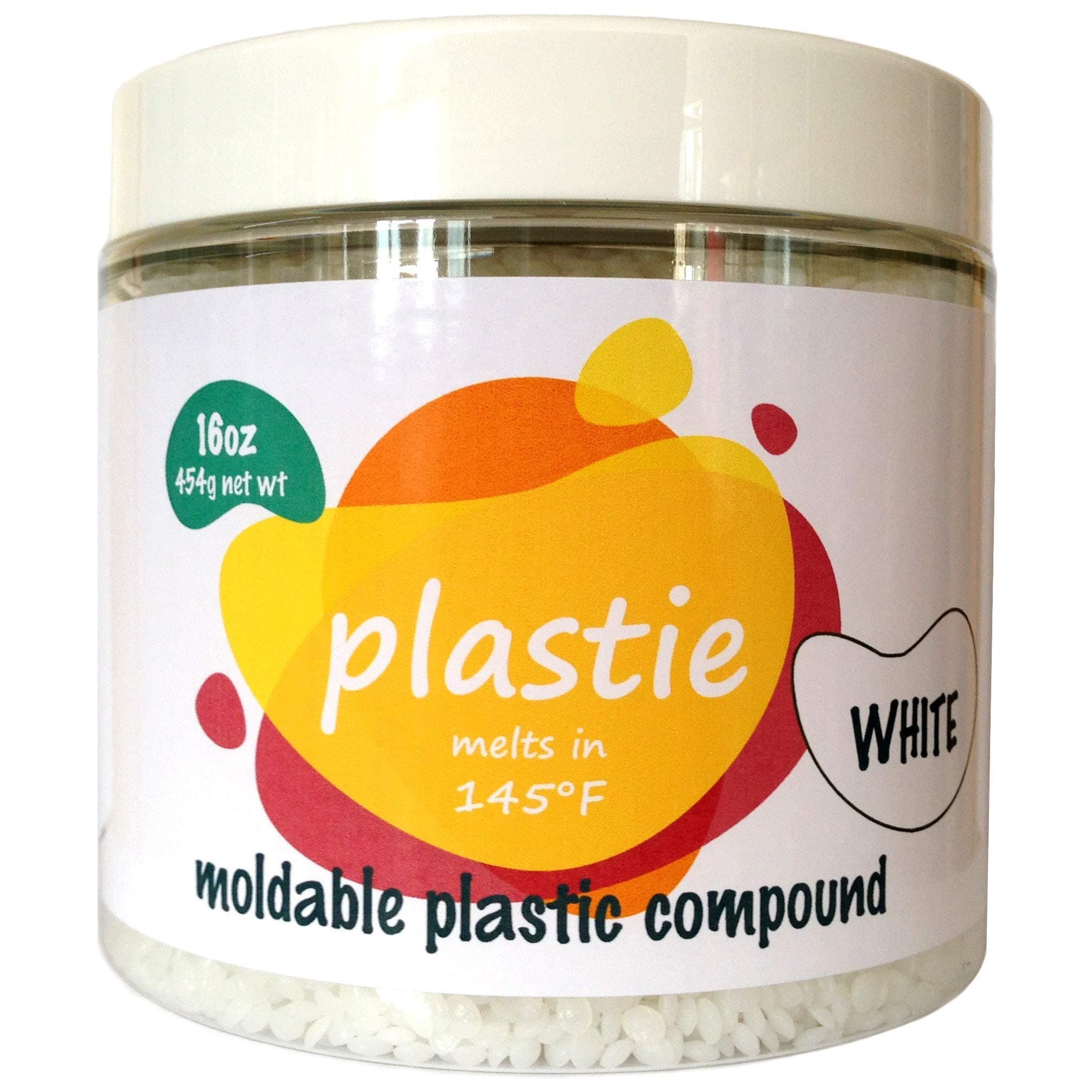 Plastie moldable plastic, 16oz. Durable hand moldable polymorph plastic for DYI, crafts, repairs, etc.
