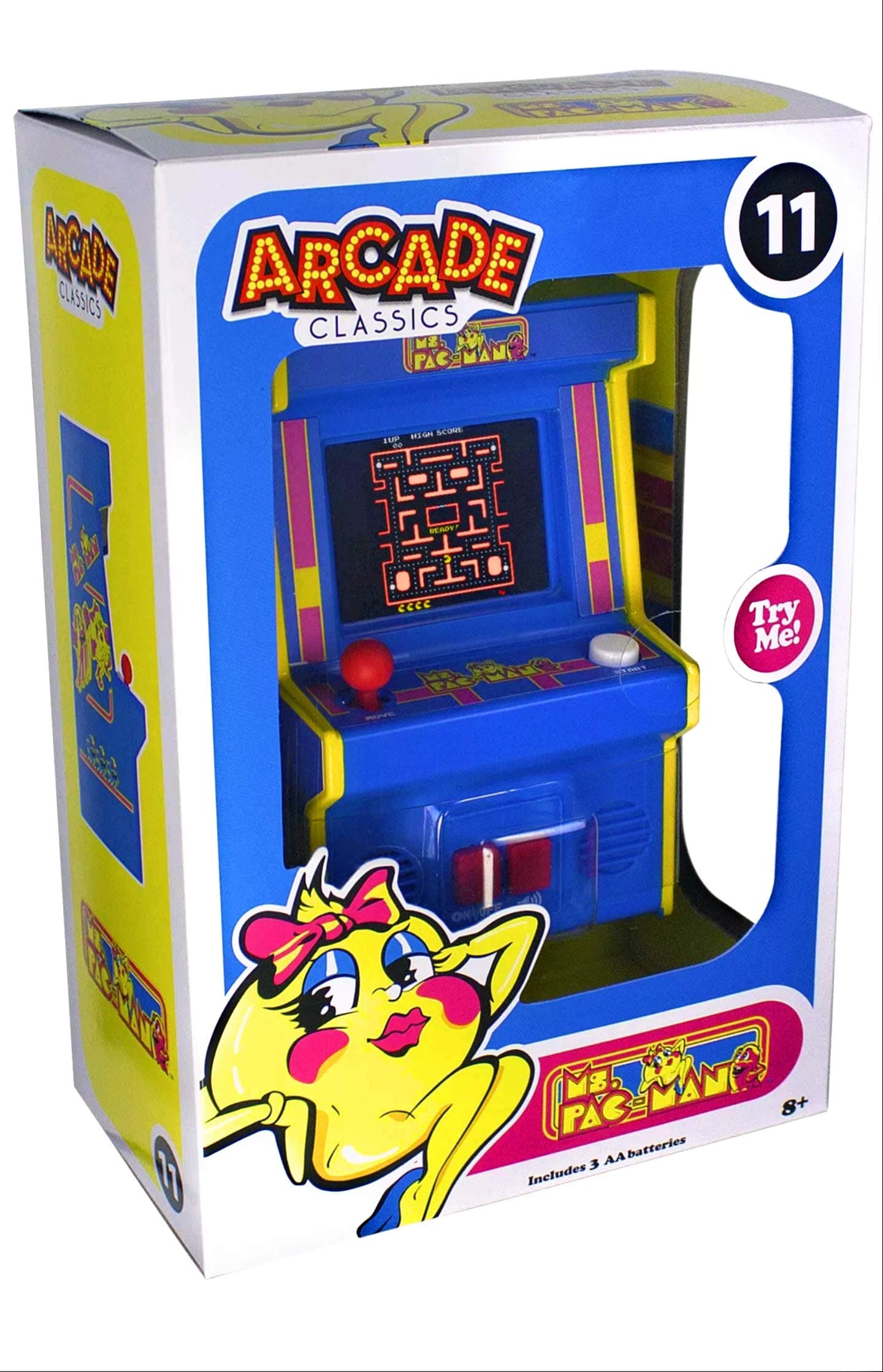 Arcade Classics Mini Ms Pac-Man Arcade Style Joystick