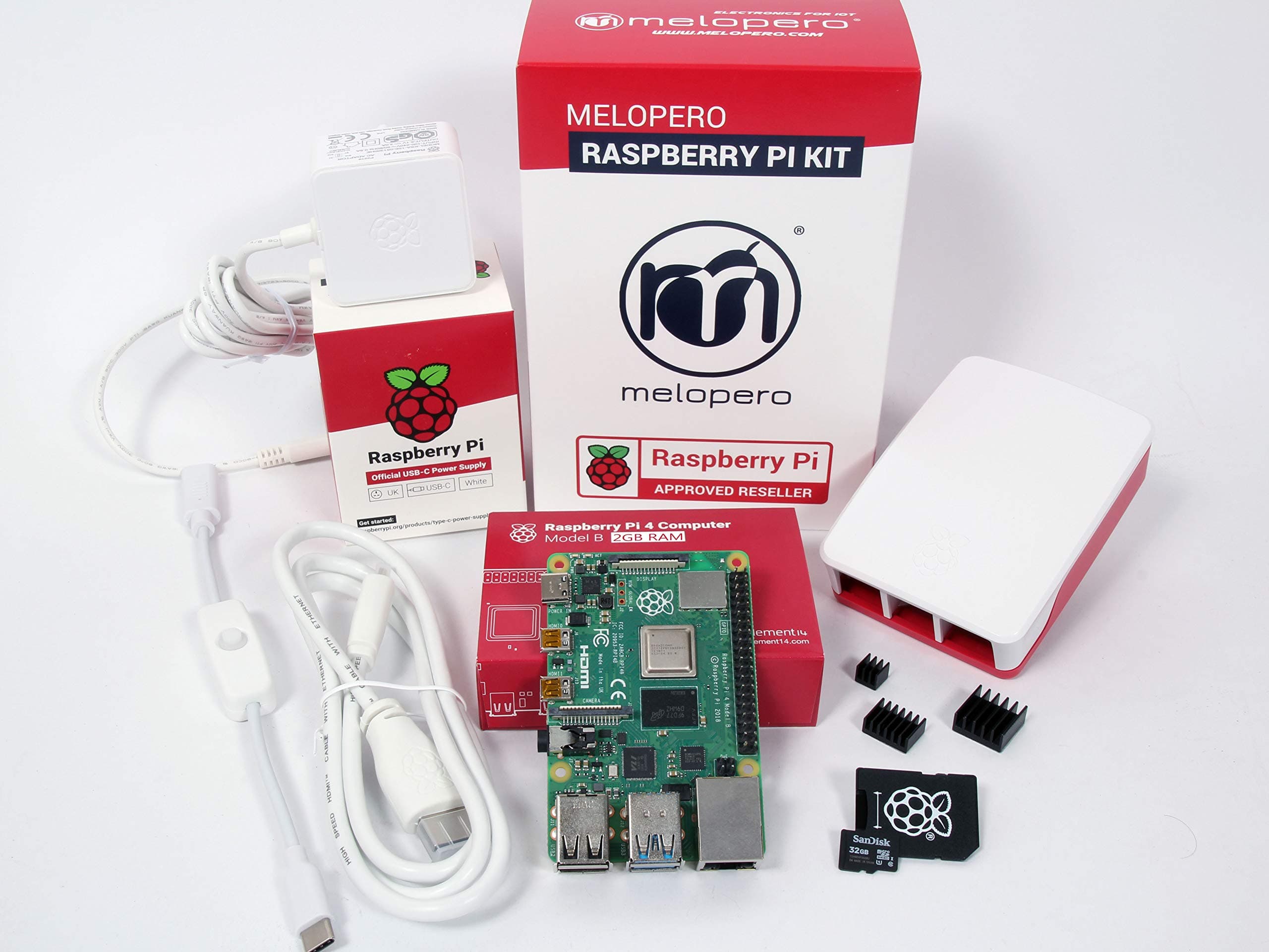Raspberry Pi 4 Computer OFFICIAL PREMIUM KIT (2GB RAM, WHITE, UK PLUG)