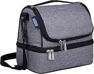 WildkinWildkin Two Compartment Insulated Lunch Bag for Kids – School & Travel Ready - Gray Tweed