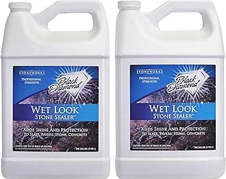 Black Diamond Stoneworks Wet Look Natural Stone Sealer Provides Durable Gloss and Protection to: Slate, Concrete, Brick, Pavers, Sandstone, Driveways, Garage Floors. Interior or Exterior. 2-Gallon
