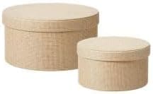 Beige Woven Effect Storage Boxes Set of 2 Like IKEA