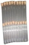 Borosilicate glass Test tube 18 x 150 mm round bottom with wooden cork with rim Pack Of 20