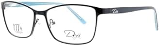 DEA Eyewear Extended Fit & Fashion For Women | Metal | Frame Width 138mm (5.43in) | Frames only, Perscription Not Included |Eye Love Black