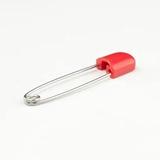 OsoCozy Diaper Pins - {Red} - Sturdy, Stainless Steel Diaper Pins with Safe Locking Closures - Use for Special Events, Crafts or Colorful Laundry Pins , 2.875 Inch x 0.25 Inch x 0.5 Inch