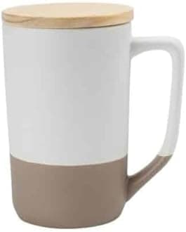 Shallow 400ml Porcelain Ceramic Coffee Tea Mug – 9 x 9.3cm, Copper Color