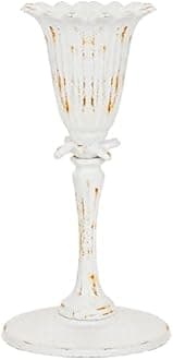 Sungmor Cast Iron Tabletop Flower Vase, Vintage Pretty Tulip Design, 8.6" Tall Decorative Centerpieces Flower Stand, Artificial Flower Arrangements Home Decor for Ceremony Birthday Holiday Event Party