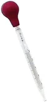 GLAB 10ml Borosilicate Glass Graduated Pipette with Rubber Bulb | Reusable Volumetric Pipette for Laboratory Liquid Measurement & Chemical Handling