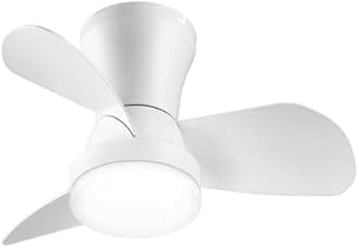 SUNMORY Ceiling Fans with Lights and Remote, 22 inch Low Profile Ceiling Fan with Light, Modern Flush Mount Ceiling Fan for Bedroom/Kitchen/Dining Room/Patio, 6 Wind Speeds, Dimmable, White