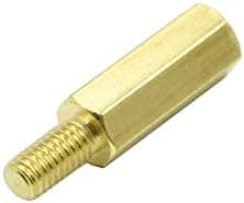 Hxchen M3 x 12mm + 6mm Male to Female Thread Brass Hexagon Hex Standoff Spacer Pillars - (50 Pcs)