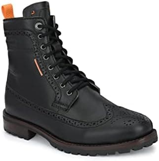 ALBERTO TORRESI Men's Synthetic Lace-Up Ankle Boots with Zip Closure - Stylish and Durable Boots for Men, Trendy Lace-Up Design, Zipper Closure, Perfect for Casual or Formal Occasions