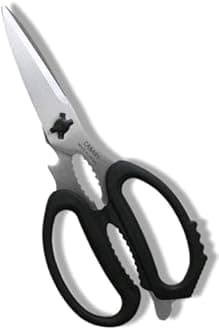 CANARY Japanese Kitchen Shears Dishwasher Safe Come Apart Blade, Multipurpose Kitchen Scissors Heavy Duty, Made in Japan, Serrated Japanese Stainless Steel Blade, Black
