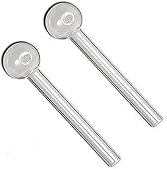 Wellmountain Glass Oil Burner Pipe(Transparent, 4 inches) 2 Pieces Combo Pack