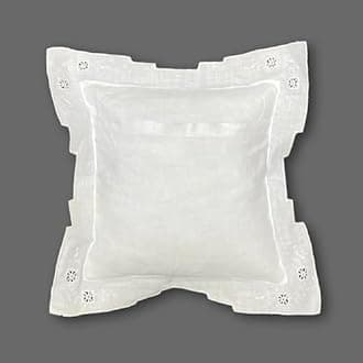 MODERN HEIRLOOM Embroidered and LACE 2-PC Pillow Decorative Pillow Set, 10 inches, Candace White 10" 2 Count